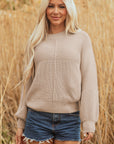 Delaney Texture Knitted Puff Sleeve Sweater