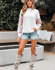 Raelynn Floral Patchwork Casual Sweatshirt