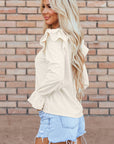 Leanna Ruffled Corduroy Blouse