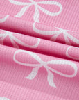 Valentine Bow Waffle Knit T-Shirt and Shorts Set