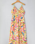 Jennifer Spaghetti Strap Piping Detail Maxi Dres