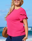 Paulina Ruffled Short Sleeve Plus Size Top