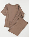 Solid Top and Pants Set