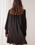 Rowan Solid Bishop Sleeve Pleated Mini Dress