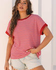 Mckenzie Stripe Knitted Round Neck Top