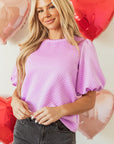 Stevie Textured Puff Sleeve Blouse