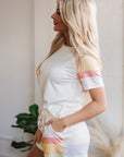Paislee Rainbow Striped T Shirt and Shorts Set