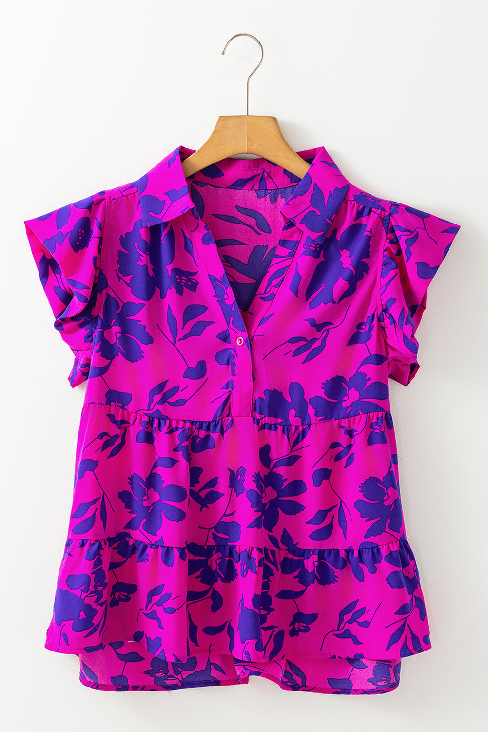 Karla Floral Collared Button Blouse