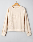 Floral Patch Raw Edge Drop Shoulder Top