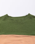 Colorblock Ribbed Long Sleeve Top