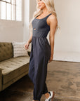 Avianna Back Crossed Straps Hollow Out Jogger Jumpsuit