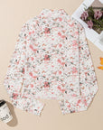 Floral Mesh Long Sleeve Mock Neck Top