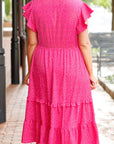 Plus Size Polka Dot V-Neck Midi Dress