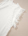 Fringe Mock Neck Sleeveless Sweater