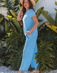 Leilany Corded Knit Short Sleeve Set