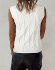 Pearl Cable Knit Sleeveless Sweater