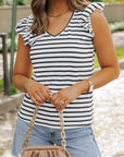Taytum Butterfly Sleeve Hollowed Knot Back Top