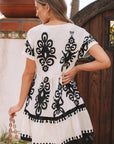 Leyla Vintage High Waist Short Sleeve Dress