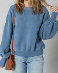 Kinsley Fleece Exposed Seam Casual Sweatshirt