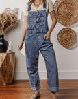 Piper Denim Straight Leg Jumpsuit with Pockets