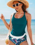 Everlee Stripe Drawstring Tummy Control Tankini Swimsuit