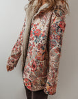 Floral Sherpa Lined Hooded Jacket