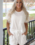 Rylie Textured Patched Pocket Drawstring Shorts Set