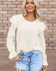 Leanna Ruffled Corduroy Blouse