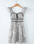 Charley Floral Pipping Trim Mini Dress