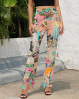 Baha Ranch Retro Pop Western Collage Flare Pants