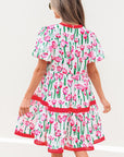 Berkley Floral V Neck Bubble Babydoll Dress
