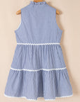 Macie Sleeveless Notched V Neck Ric Rac Dress