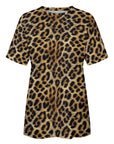 Baha Ranch Retro Pop Western Leopard Print Cotton T Shirt