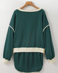 Colorblock Long Sleeve Top and Skort Set