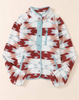 Western Aztec Fleece Buttoned Jacket