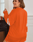 Plus Size Varsity Stripe Pullover and Shorts Set
