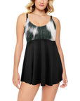 Black and White Cow Hide Swim Dress & Shorts Set