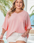 Aliyah Plus Size Textured Half Sleeve Top