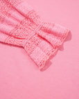 Brielle Lace Ruffled Sleeve Patchwork Loose Sweatshirt