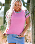 Marina Cap Sleeves Crewneck Sweater