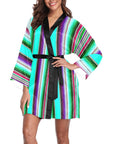 Turquoise Serape Women's Lounge Kimono Robe