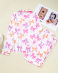 Stripe Bow Shirt and Pants Pajama Set