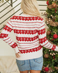 Christmas Western Geometric Crew Neck Sweater