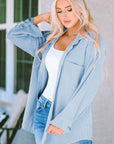 Amanda Roll Tab Sleeve Ribbed Cording Shacket