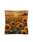 Sunflower Field Throw Pillow Case Made in America