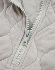 Gray Quilted Quarter Zip Plus Size Hoodie