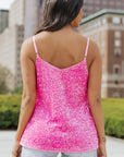 Daleyza Sequin Adjustable Straps Tank Top
