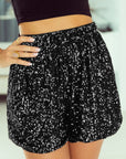 Oaklynn Sequin High Waist Casual Shorts