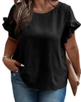 Paulina Ruffled Short Sleeve Plus Size Top