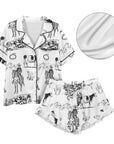 Ranch Life Western Cowgirl Satin Ruffle Pajama Set
